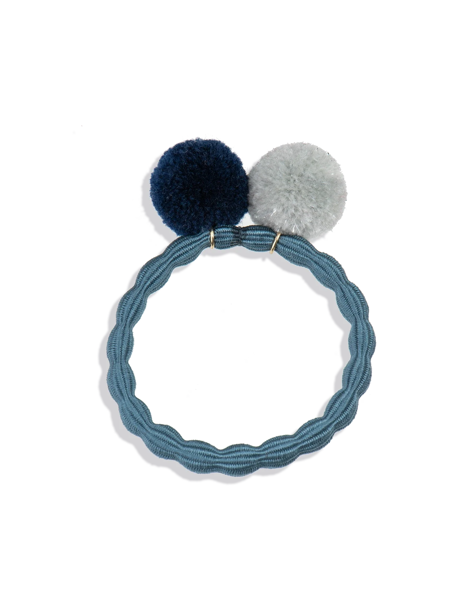 POMPOM DUSTYBLUE W SILVER-NAVY